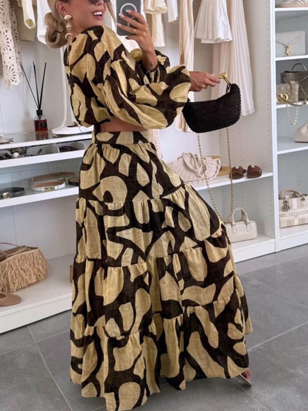 Breezy & Bold Printed Linen Cropped Shirt