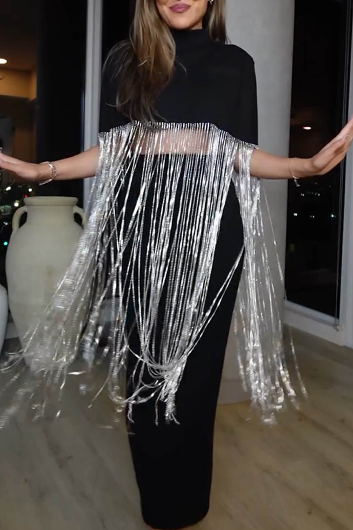 Fashion Tassel Patchwork Loose Party Top