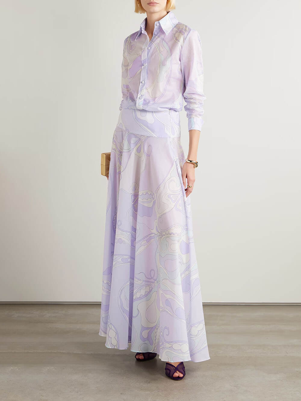 Unique Ethnic Print Button-Up Shirt