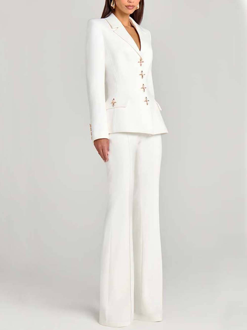 Fashion Casual Long-Sleeve Button Detailing Blazer