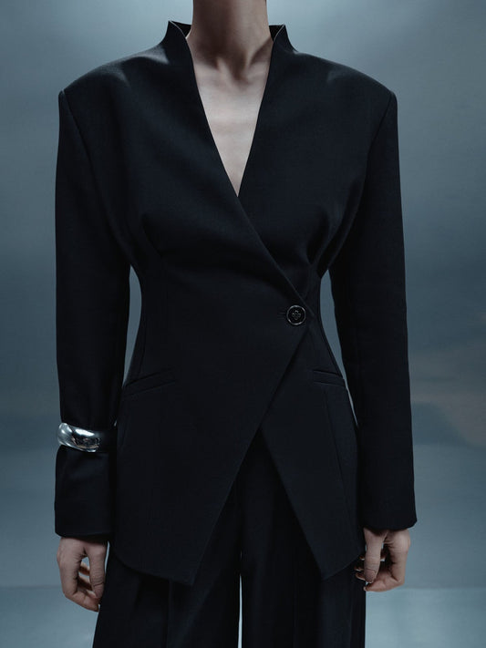 Elegant Single-Button Slim-Fit Blazer