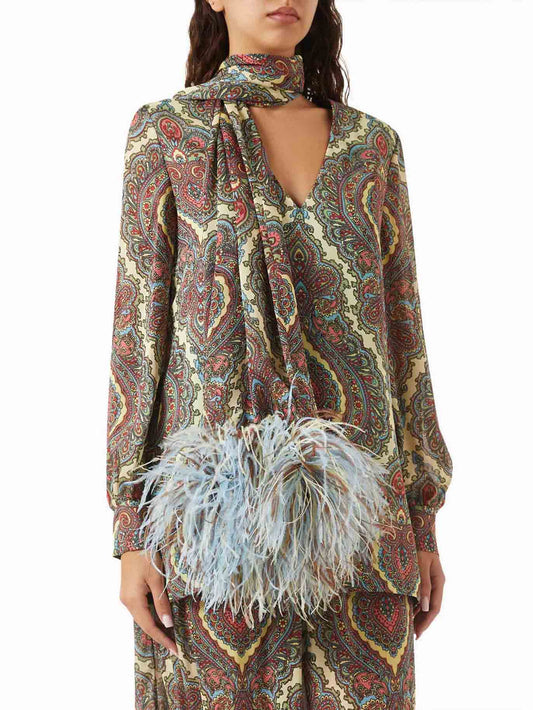 Retro Paisley Print Shirt And Pants Two-Piece Set