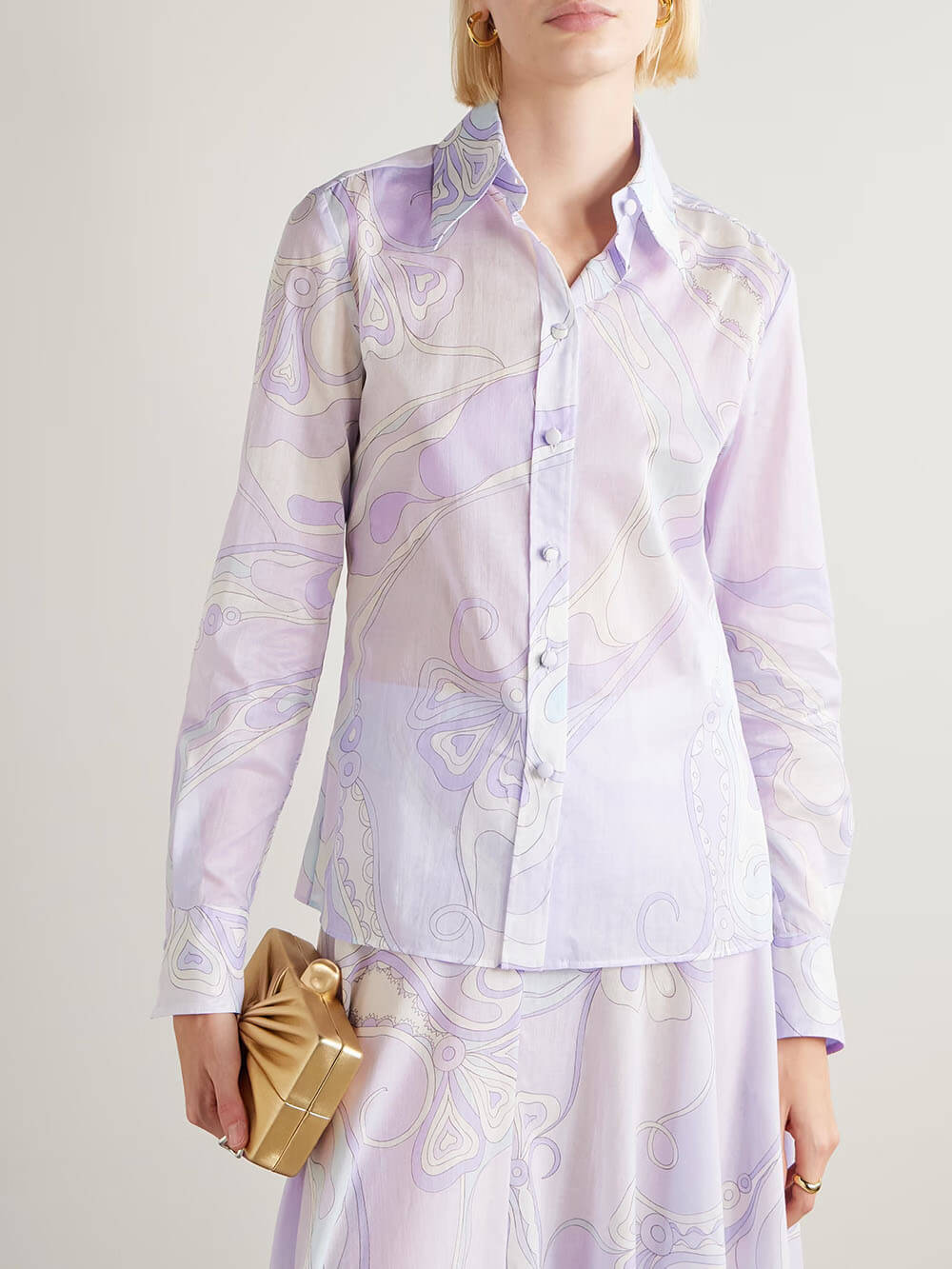 Unique Ethnic Print Button-Up Shirt