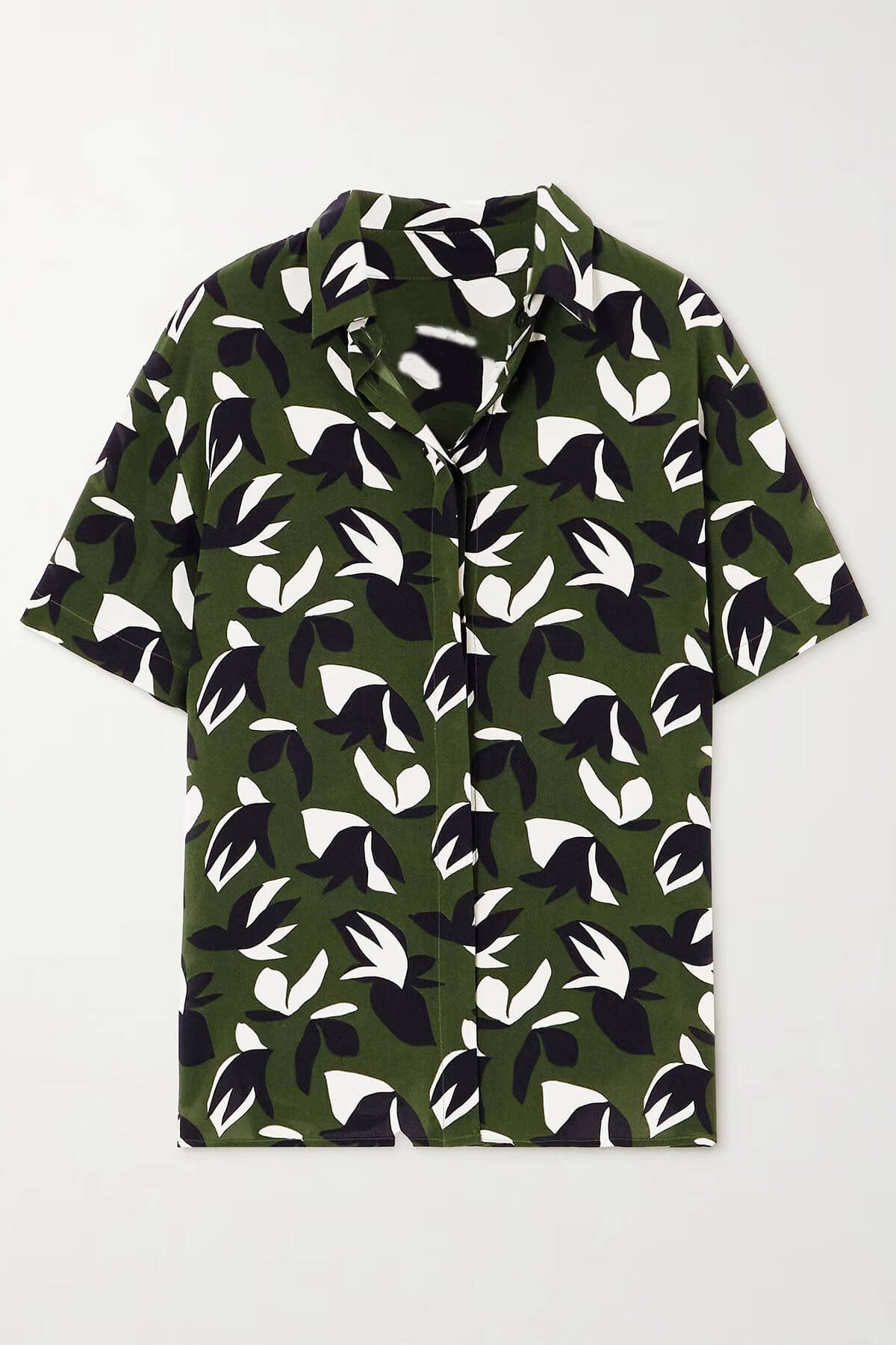 Unique Floral Print Satin Shirt