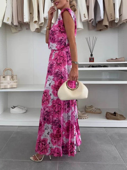 Fashionable Round Neck Padded Shoulder Top