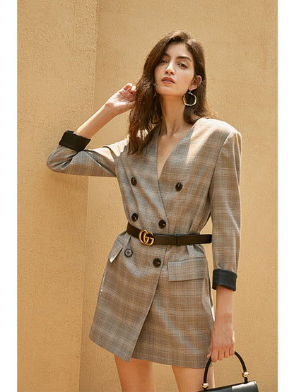 Double-Breasted Blazer Mini Dress