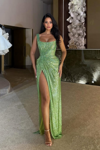 Elegant Sequin Slit Party Maxi Dress