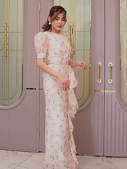 Summer Bloom Tea Length Gown