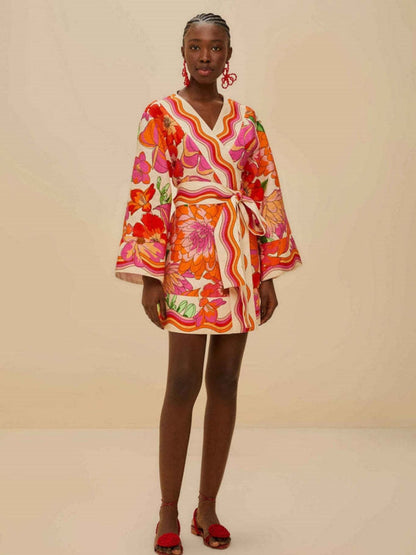 Casual Belted Linen Dress