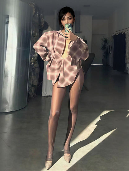 Exquisite Vintage Plaid Long-sleeved Shirt