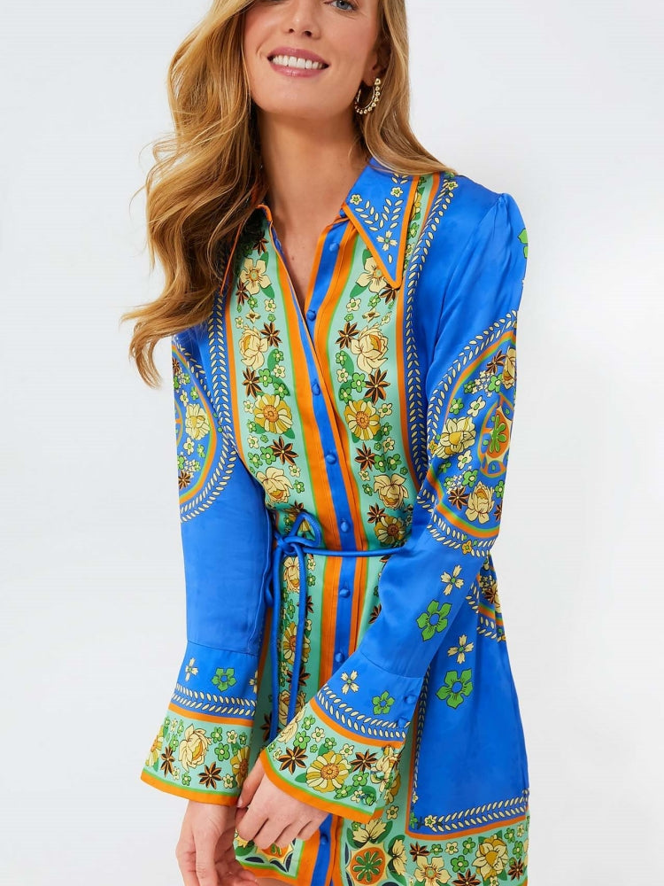 Defined Waist Print Dress