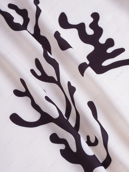 Wide leg trouser set with silhouette print