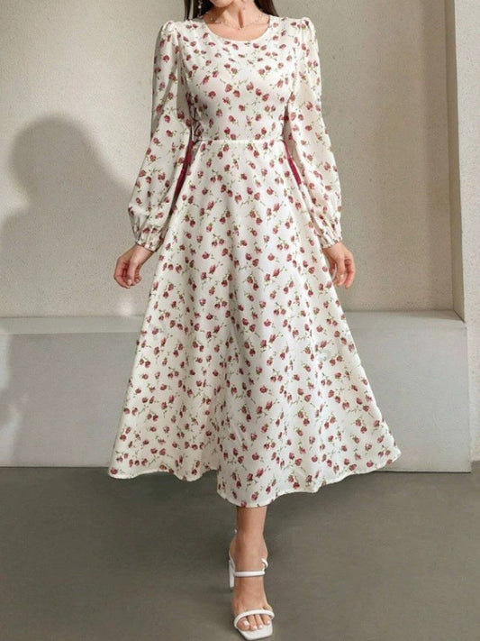 Floral Wrap Midi Dress