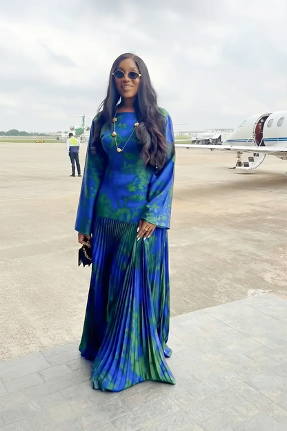 Sunflower Gold Pleated Maxi Dress