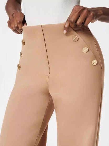 Statement Button Palazzo Pants