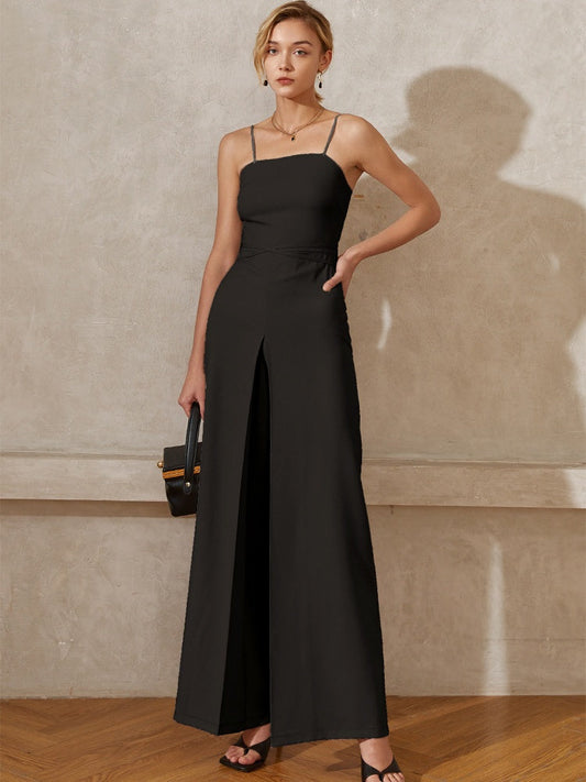 High-End Solid Waist Jumpsuit