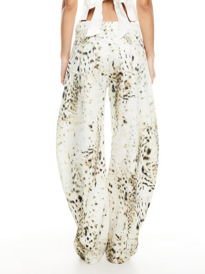 Loose-Fitting Horseshoe Print Jeans