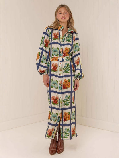 Elegant Stand Collar Maxi