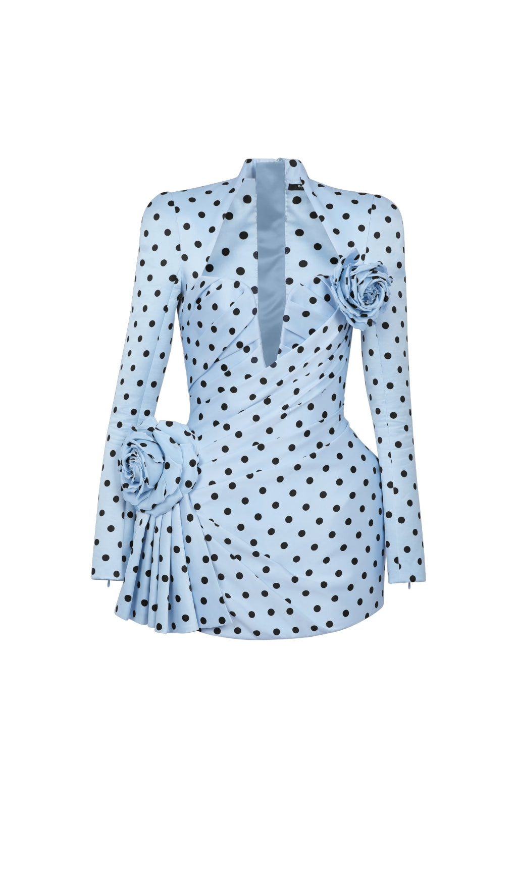 Polka Dot Satin Mini Dress – Floral Party Fit