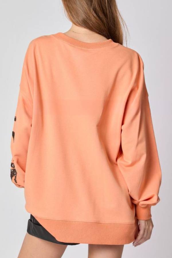 Halloween Witch Sequined Sweater Loose Casual Top