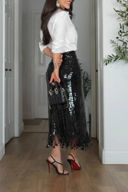 SEQUIN LONG SKIRT