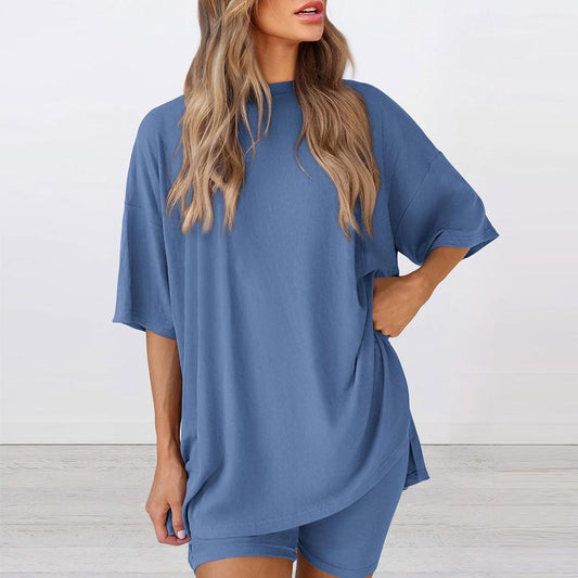 Lounge Set - Long Shirt + Biker shorts - Comfy wear
