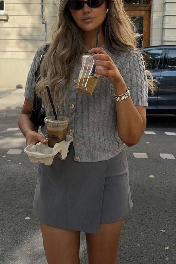 Solid Color Short Knit Sweater