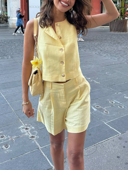 Minimalist Vest  And Shorts Set