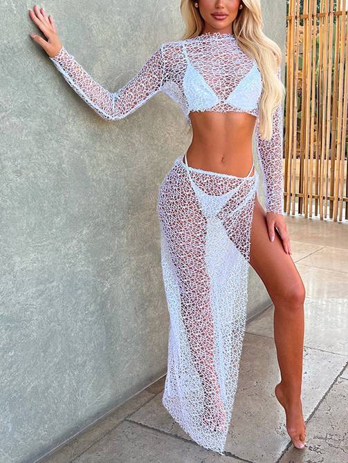 Knit Bikini Cover-up Sun Protection Suit