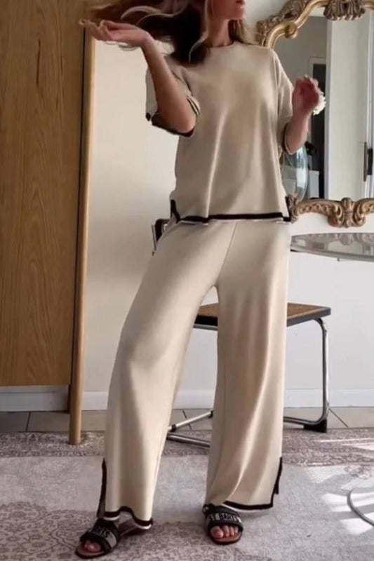 Fashion Slit Knit Two Piece Set