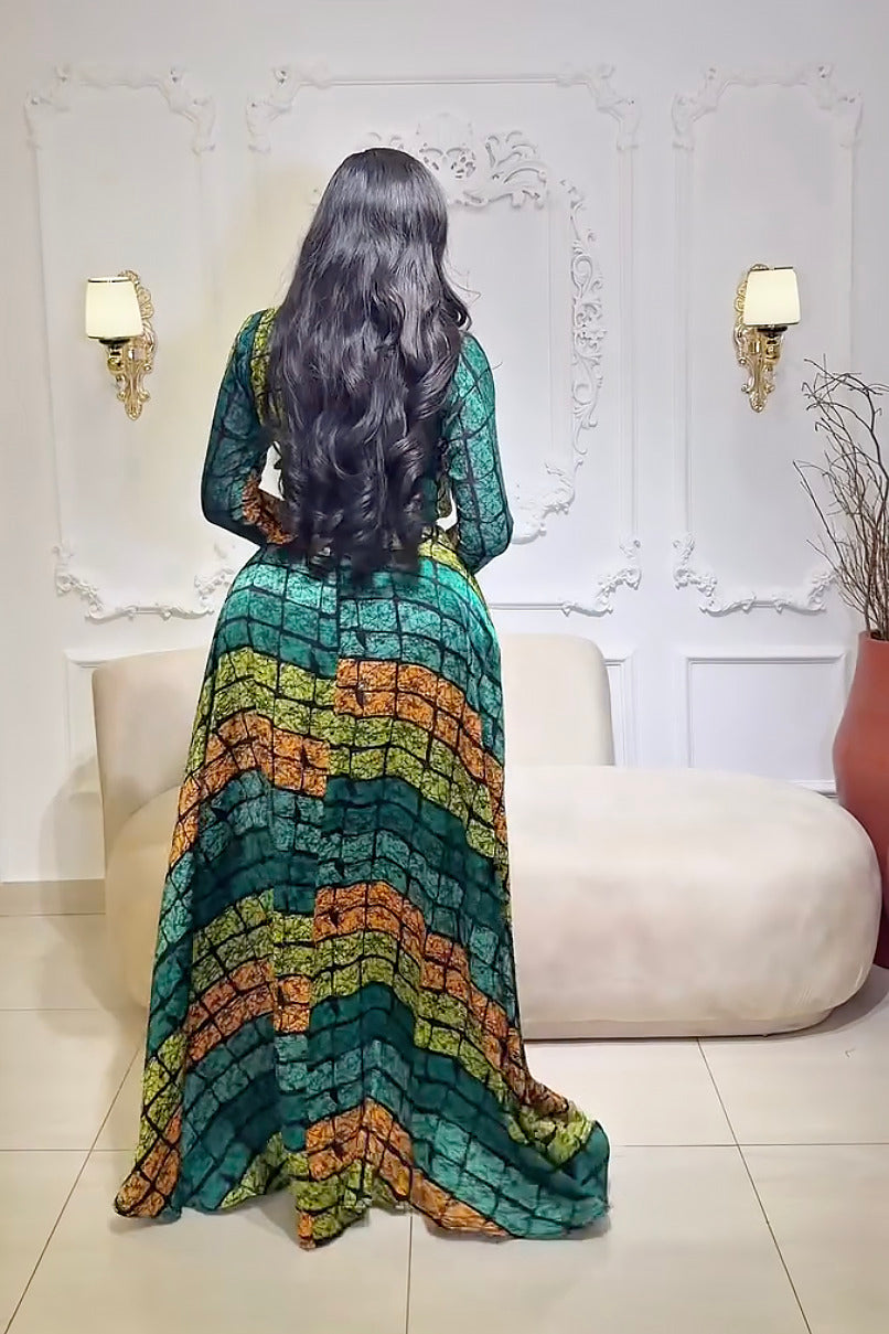 Emerald Kente Royalty Skirt Set