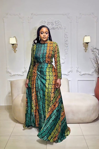 Emerald Kente Royalty Skirt Set