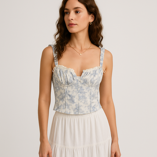 Floral Corset Top | Romantic Vintage Silhouette