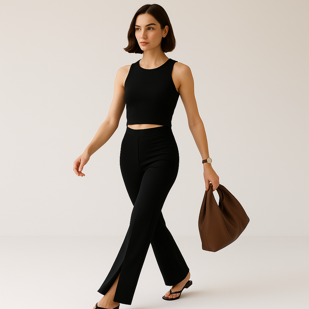 Slim Fit Split-Hem Trousers | Sculpting Silhouette | Modern Minimalist