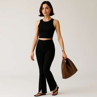 Slim Fit Split-Hem Trousers | Sculpting Silhouette | Modern Minimalist
