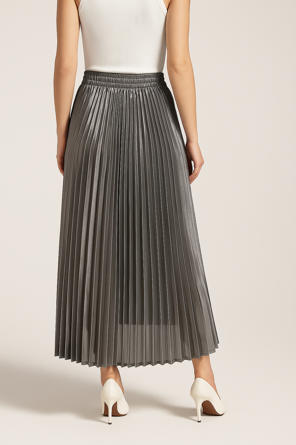 Étoile Pleated Maxi Skirt | High Waist Elastic Fit