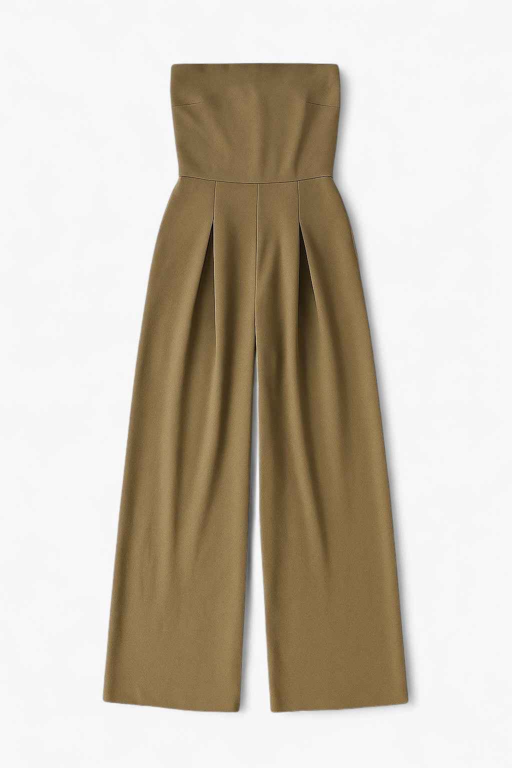 Strapless Wide Leg Jumpsuit | High Waist Structured Bodice Summer
