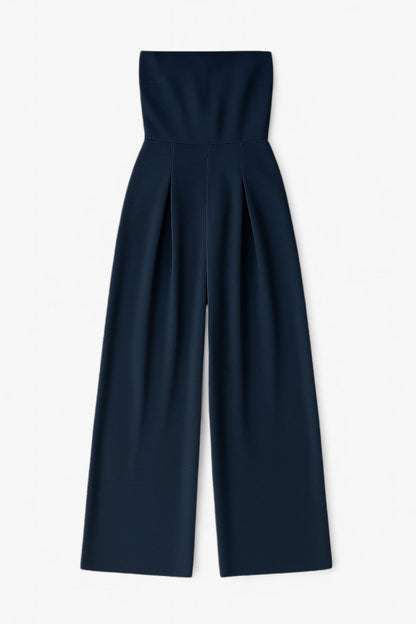 Strapless Wide Leg Jumpsuit | High Waist Structured Bodice Summer