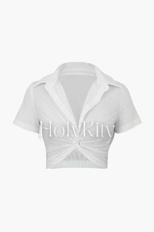 Twist Detail Cropped Shirt