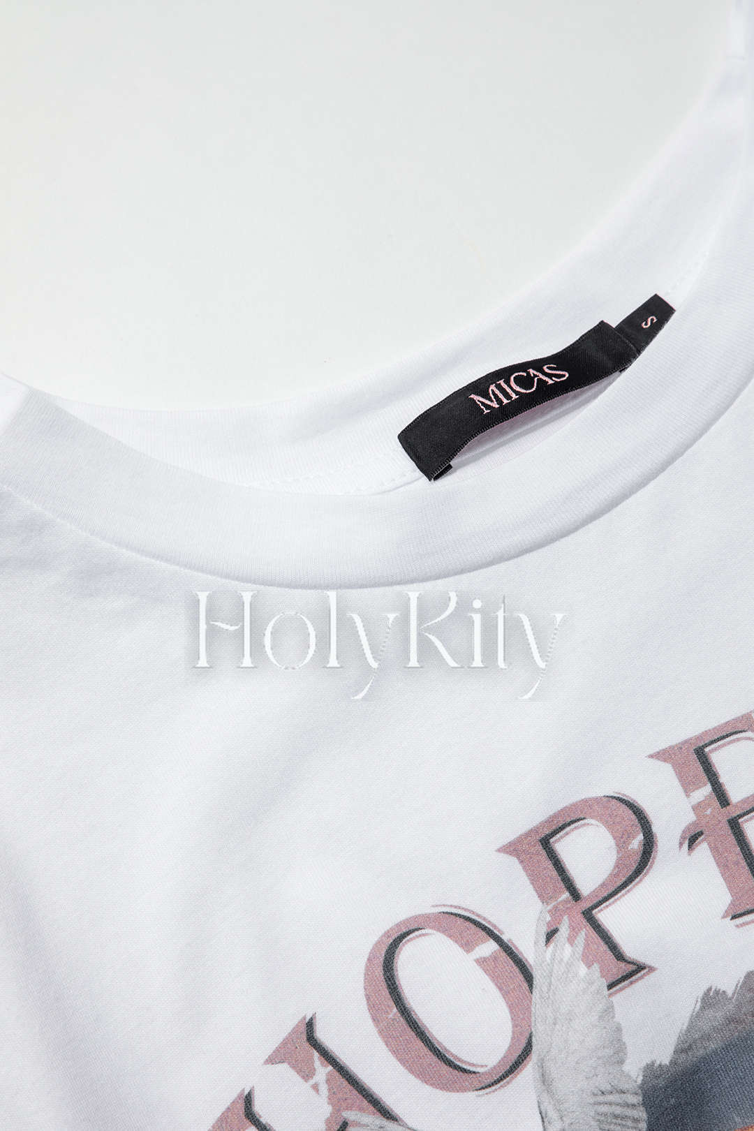 Hopeful Graphic Rolled Cuff Knot Hem T-Shirt