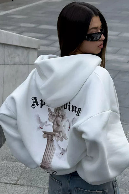 Angel Wings Print Hoodie