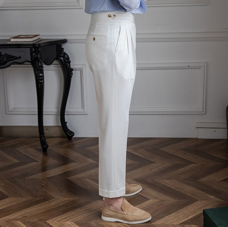 High Waist Pleated Trousers | Straight Leg | Maison Collection