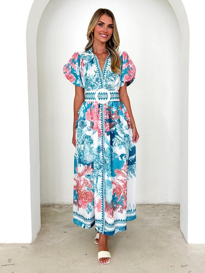 Positioning Tie Print Dress