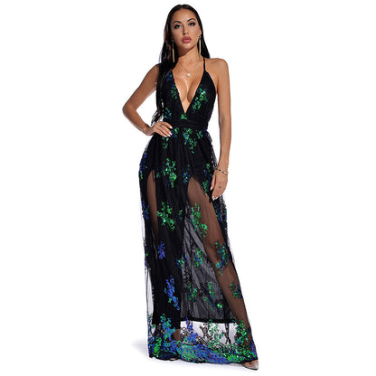 Retro Night Club Slip Sequins Dress Party Dresse