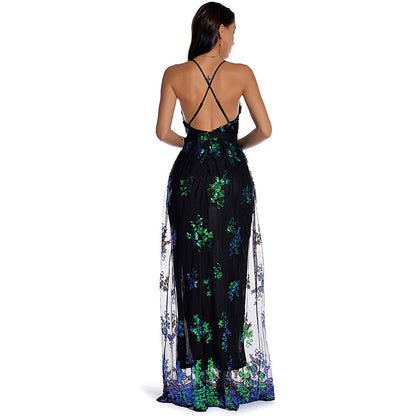 Retro Night Club Slip Sequins Dress Party Dresse