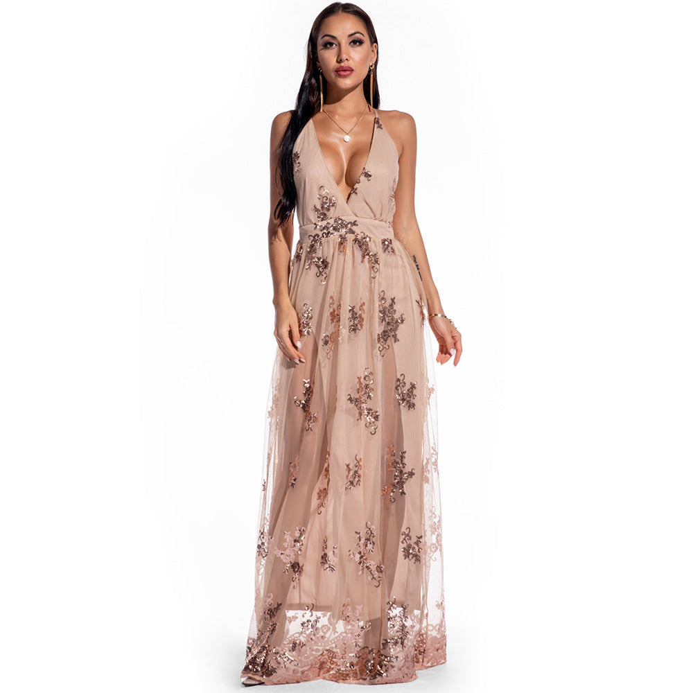 Retro Night Club Slip Sequins Dress Party Dresse