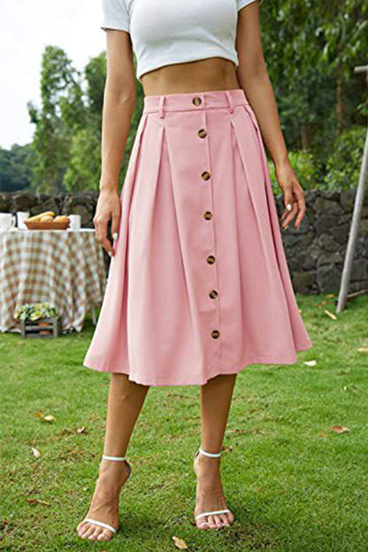 Falda informal con cintura en forma de botón, vestido de princesa, falda