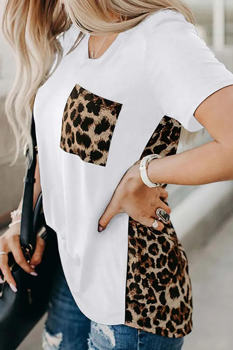 Summer Leopard Patchwork Tee