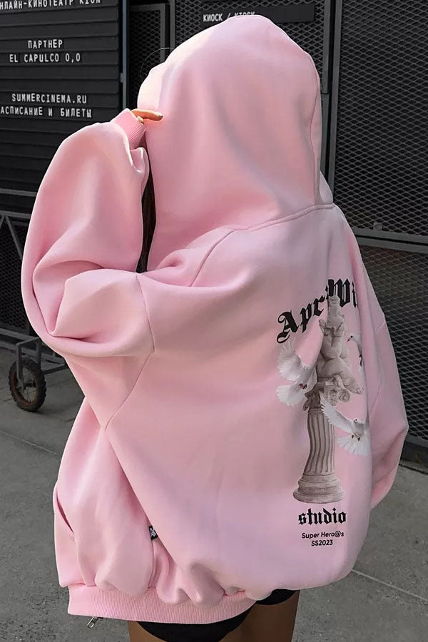 Angel Wings Print Hoodie