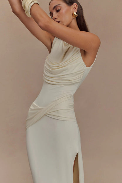 Slinky Drape Maxi Dress